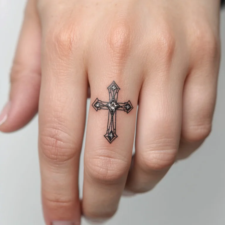 15 Modern Cross Finger Tattoo Ideas and Small Tattoo Art